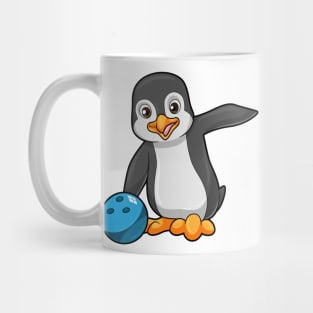 Penguin at Bowling with Bowling ball Mug